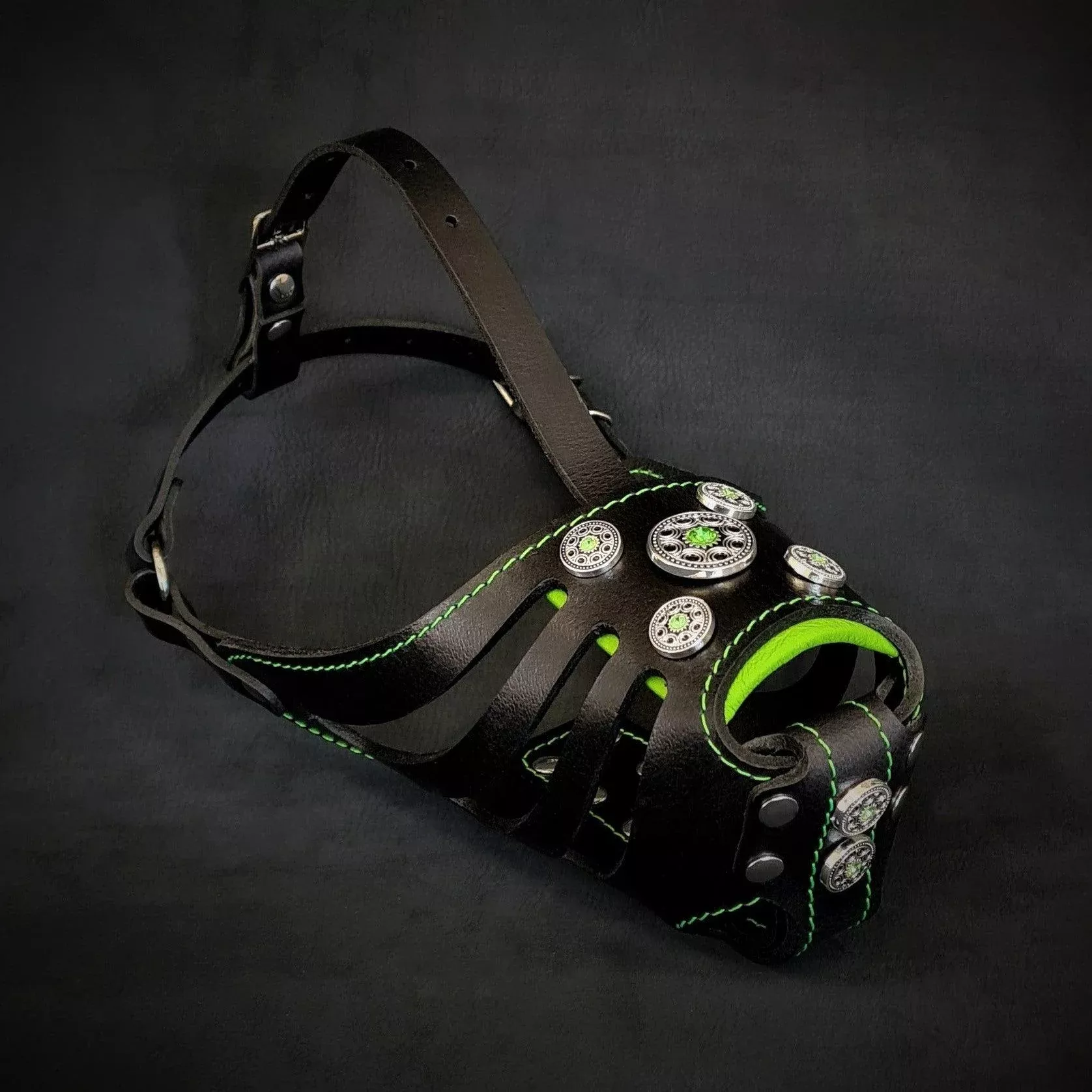 bijou-basket-muzzle-black-green The ''Bijou'' Basket Muzzle Black & Green