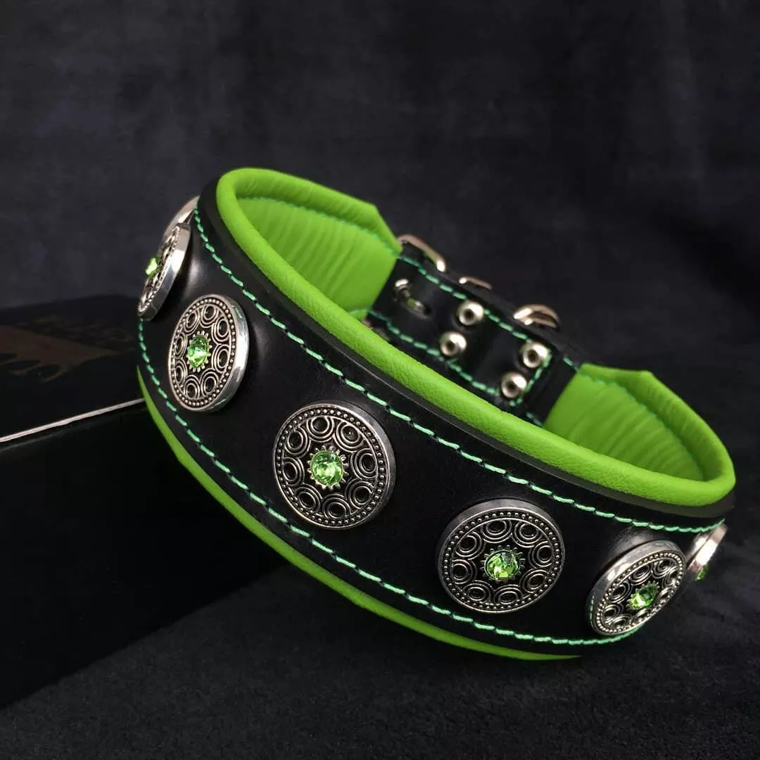 bijou-collar-black-green “Bijou” collar black & green