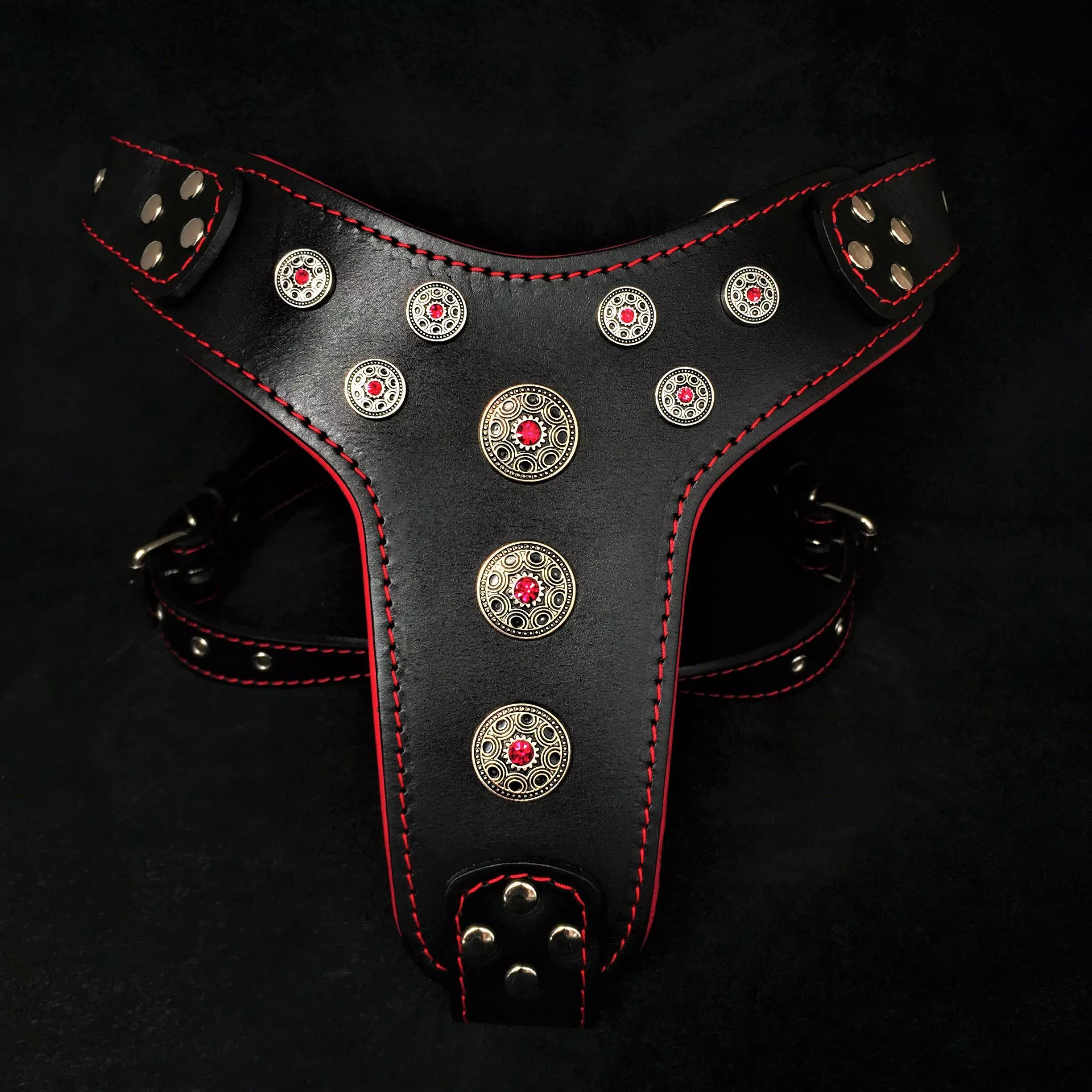 bijou-harness-black-red-big-dogs ”Bijou” harness Black & Red for big dogs