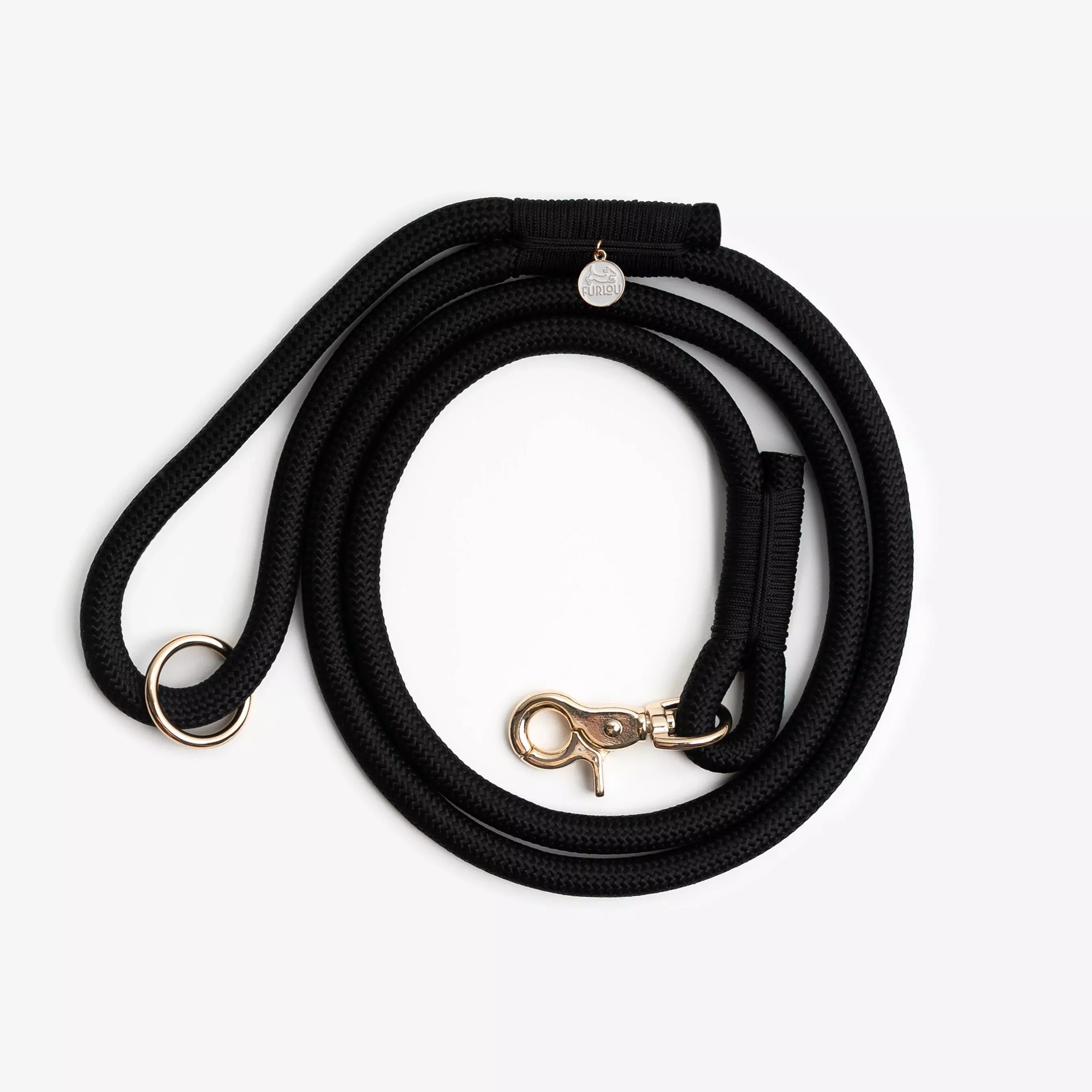 black-braided-rope-leash 'Black' - Braided Rope Leash