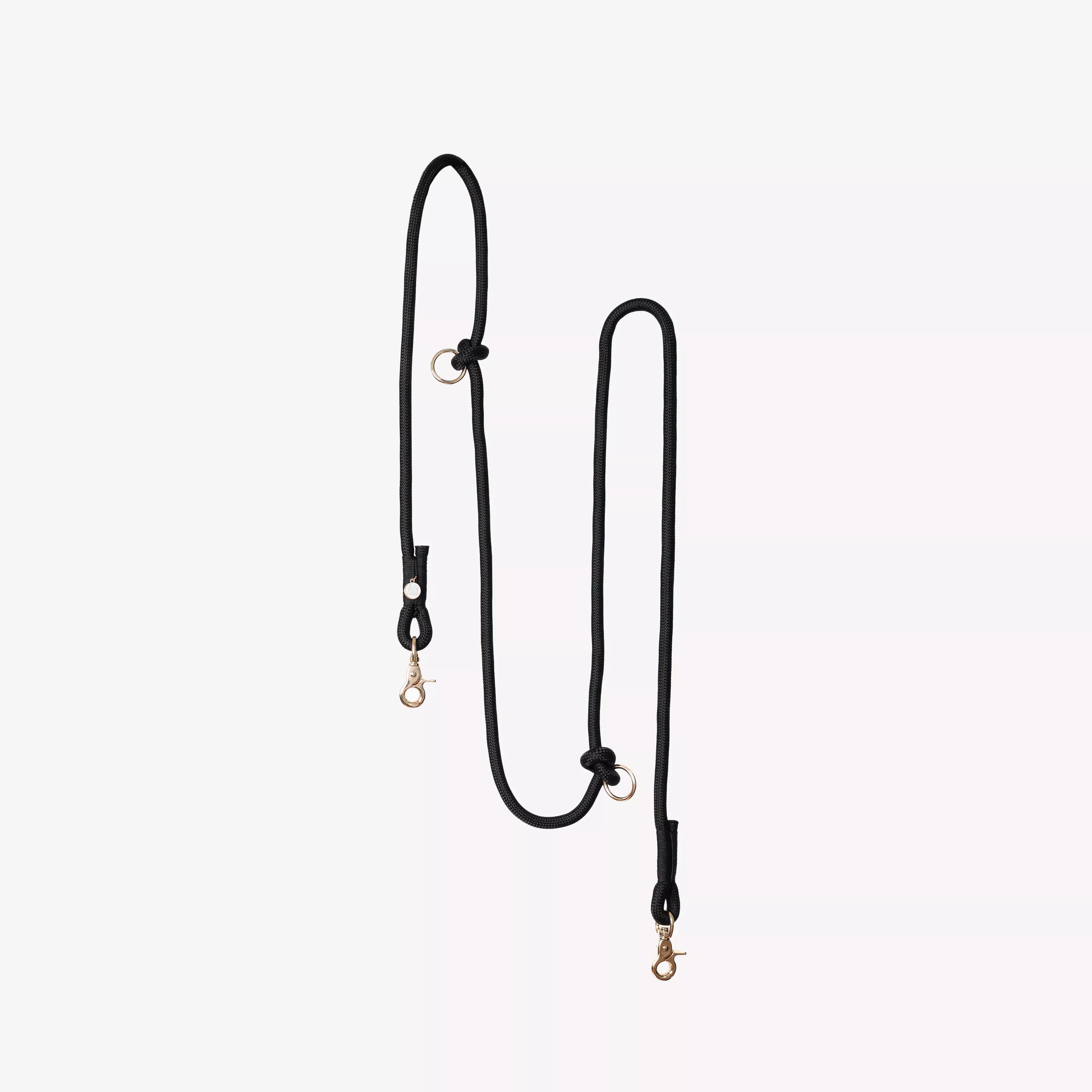 black-hands-free-braided-leash 'Black' - Hands Free Braided Leash