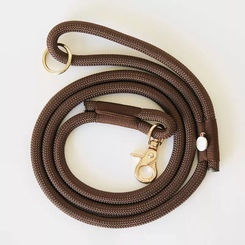 brown-braided-rope-leash 'Brown' - Braided Rope Leash