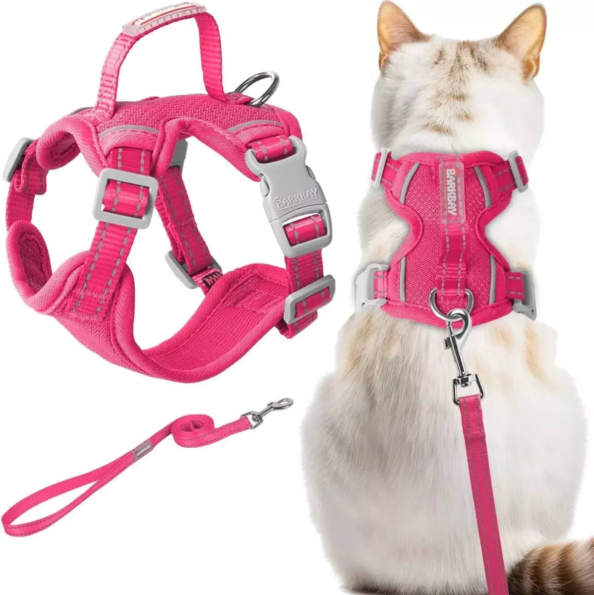 escape-proof-cat-harness-leash-reflective-adjustable-vest-soft-breathable Escape Proof Cat Harness Leash Reflective Adjustable Vest Soft Breathable