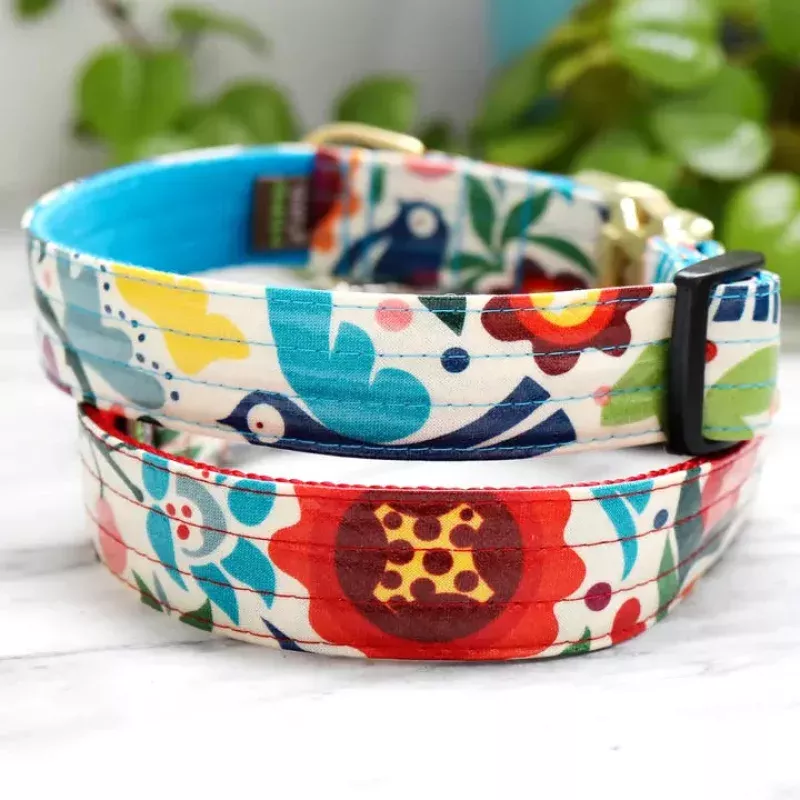 frida-folksy-laminated-waterproof-dog-collar ‘Frida’ Folksy Laminated Waterproof Dog Collar