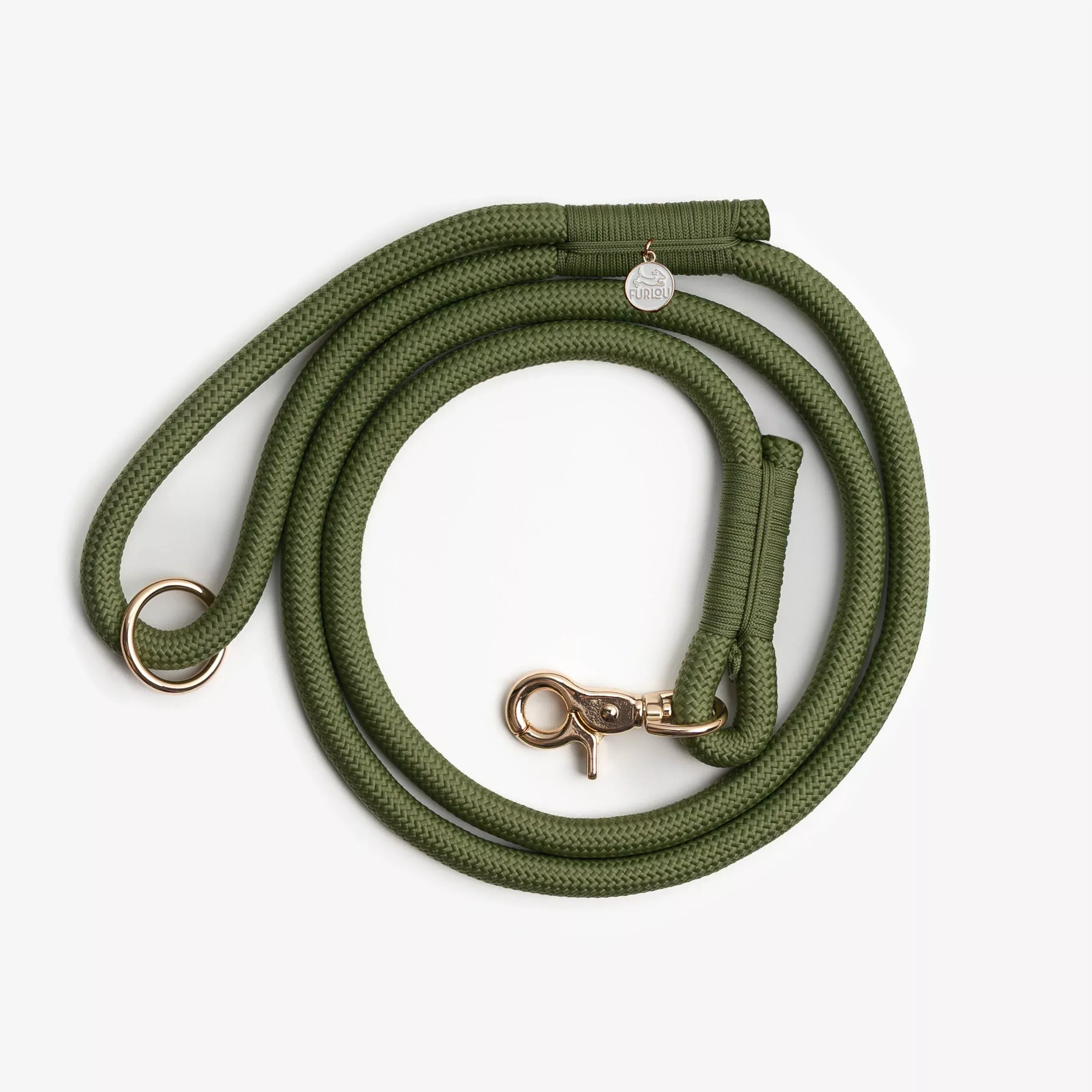 green-braided-rope-leash 'Green' - Braided Rope Leash