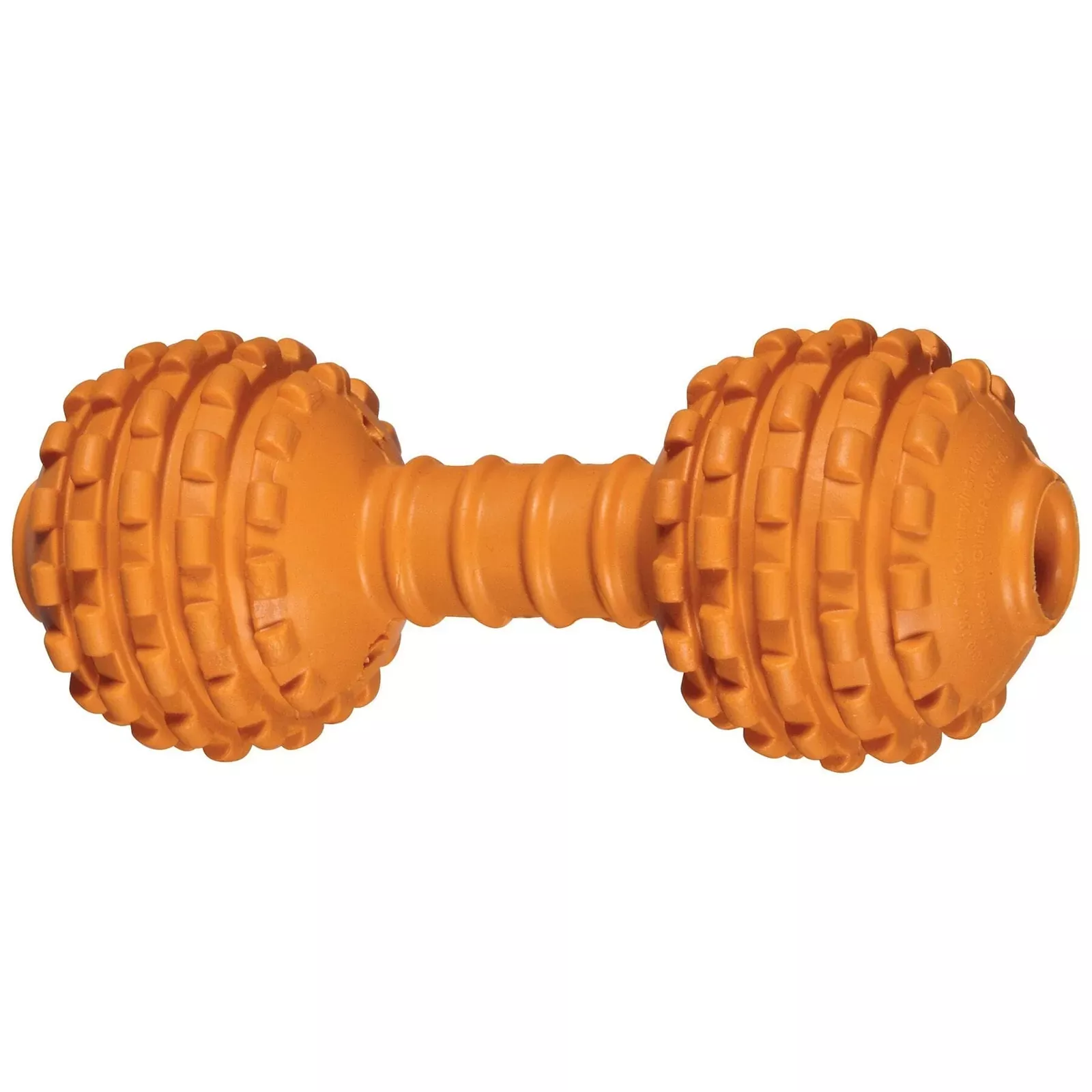 JW Pet Chompion Heavyweight Dumbell Treat-Inserting Dental and Fetch Rubber Dog Toy – Asst Color (Color may vary)