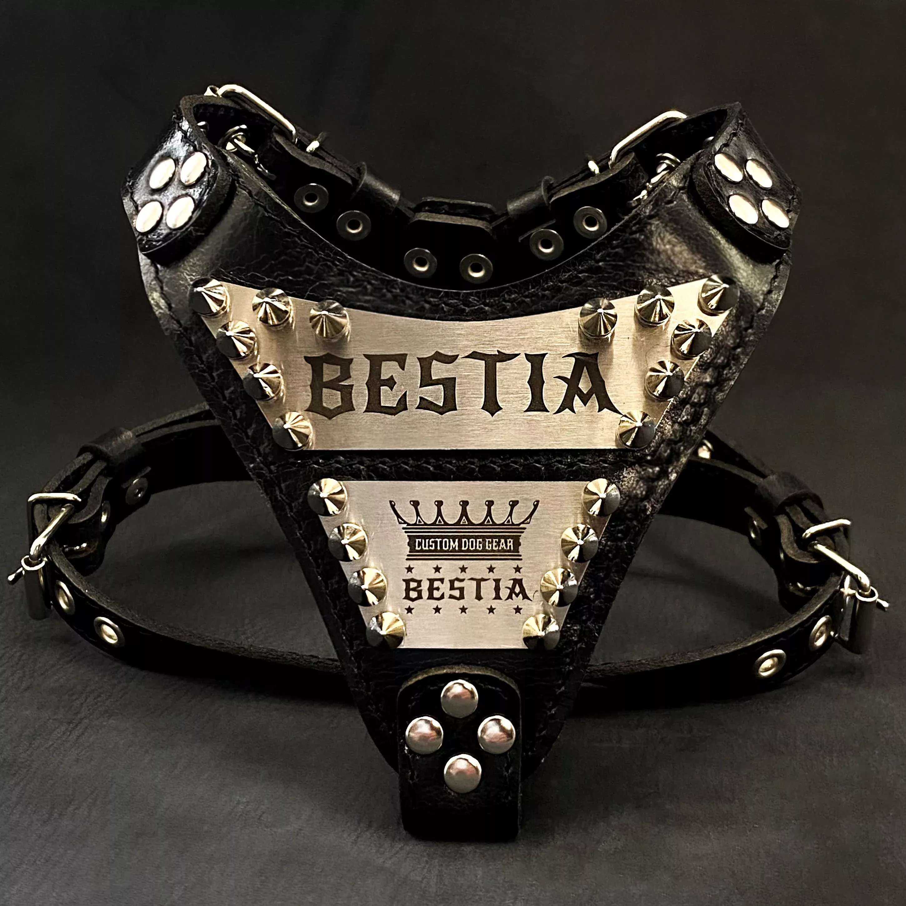 metal-harness-small-to-medium-size-personalized The "Metal" harness small to medium size - Personalized