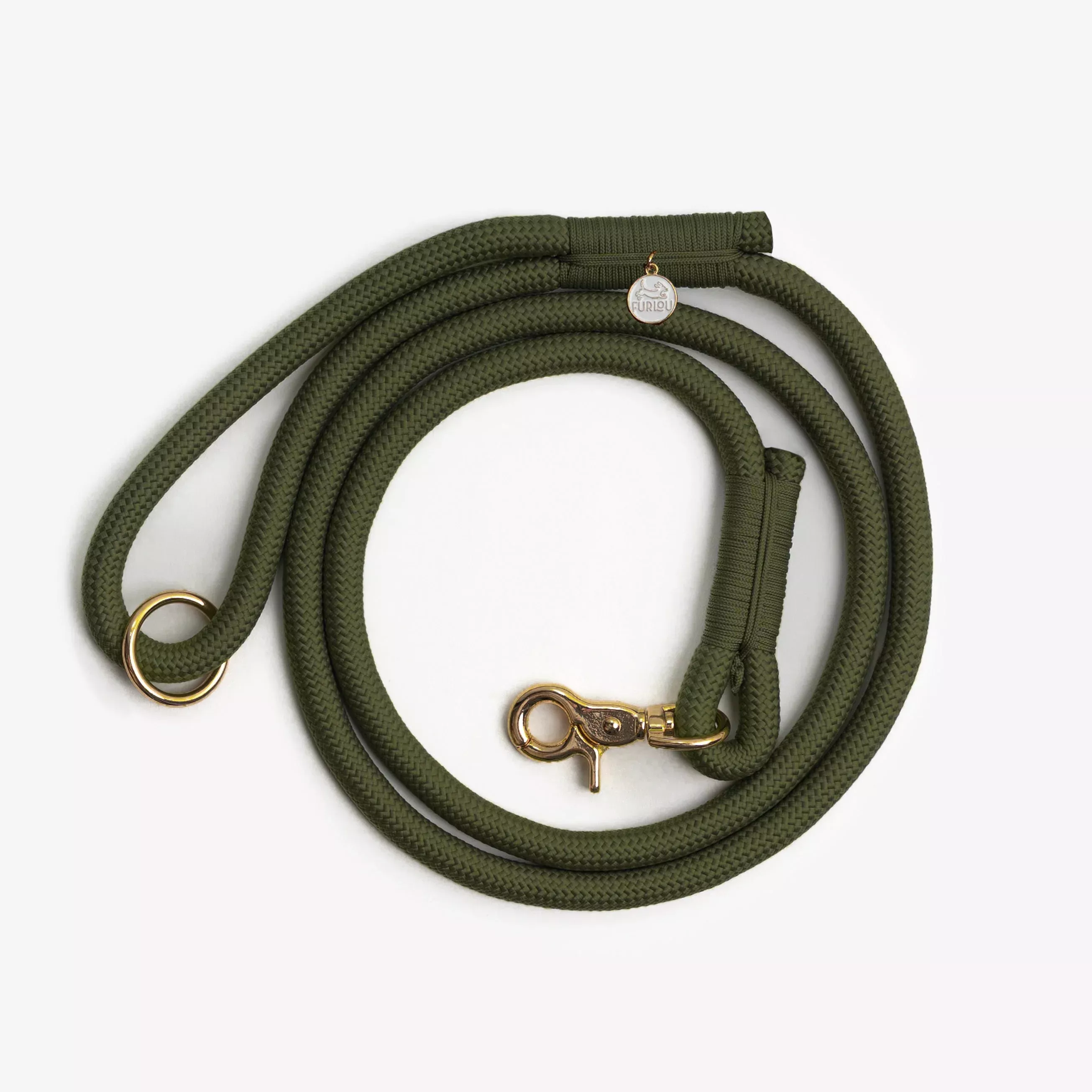 moss-green-braided-rope-leash 'Moss Green' - Braided Rope Leash