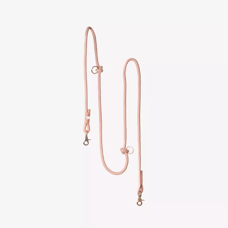 powder-rose-hands-free-braided-leash 'Powder Rose' - Hands Free Braided Leash