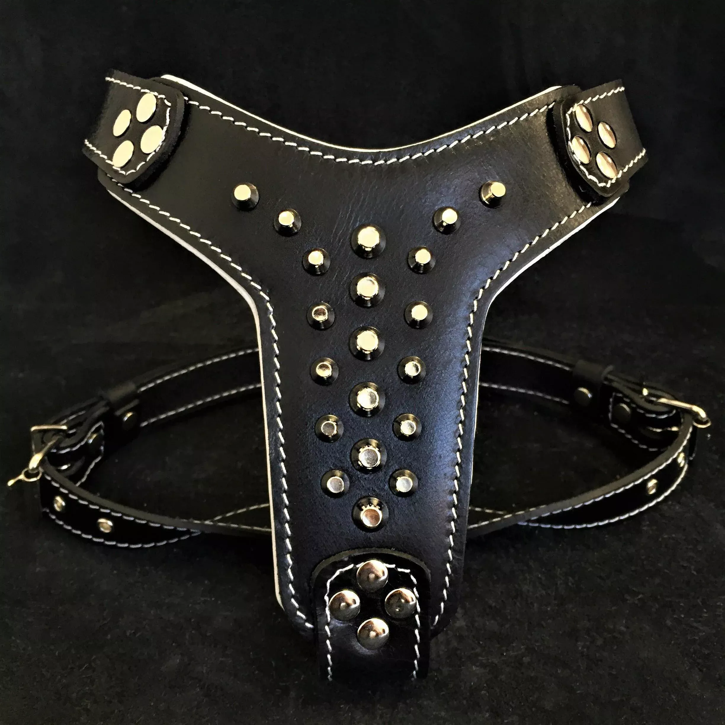 rocky-studded-leather-harness-small-to-medium-size The "Rocky" studded leather harness Small to Medium Size
